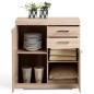 FMD Cómoda de 2 puertas y 2 cajones color roble 80x34,9x89,9 cm FMD Cómoda de 2 puertas y 2 cajones color roble 80x34,9x89,9 cm