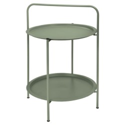 ProGarden Mesa de exterior con 2 bandejas verde mate 50x66 cm