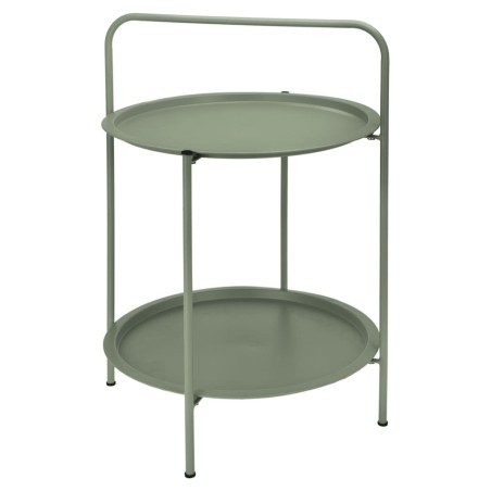 ProGarden Mesa de exterior con 2 bandejas verde mate 50x66 cm