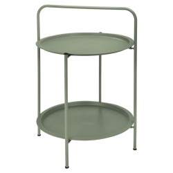 ProGarden Mesa de exterior con 2 bandejas verde mate 50x66 cm