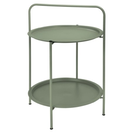 ProGarden Mesa de exterior con 2 bandejas verde mate 50x66 cm