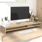 vidaXL Soporte de mesa pantalla contrachapada color roble 100x24x13 cm