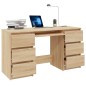 vidaXL Escritorio madera contrachapada color roble Sonoma 140x50x77 cm vidaXL Escritorio madera contrachapada color roble Sonoma 140x50x77 cm