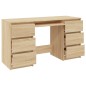 vidaXL Escritorio madera contrachapada color roble Sonoma 140x50x77 cm vidaXL Escritorio madera contrachapada color roble Sonoma 140x50x77 cm