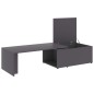 vidaXL Mesa de centro madera contrachapada gris 150x50x35 cm vidaXL Mesa de centro madera contrachapada gris 150x50x35 cm