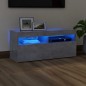 vidaXL Mueble de TV con luces LED gris hormigón 90x35x40 cm