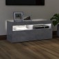 vidaXL Mueble de TV con luces LED gris hormigón 90x35x40 cm