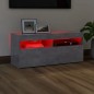 vidaXL Mueble de TV con luces LED gris hormigón 90x35x40 cm