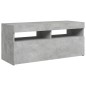 vidaXL Mueble de TV con luces LED gris hormigón 90x35x40 cm