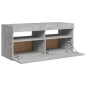 vidaXL Mueble de TV con luces LED gris hormigón 90x35x40 cm