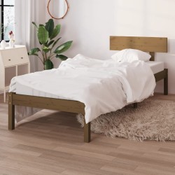 vidaXL Estructura de cama madera maciza pino marrón miel 100x200 cm
