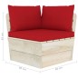 vidaXL Muebles de jardín de palets 3 pzas y cojines madera de abeto 