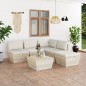 vidaXL Muebles de jardín de palets 6 piezas y cojines madera de abeto 