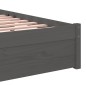 vidaXL Estructura de cama individual madera maciza gris 2FT6 75x190 cm vidaXL Estructura de cama individual madera maciza gris 2FT6 75x190 cm