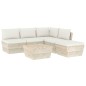 vidaXL Muebles de jardín de palets 6 piezas y cojines madera de abeto 