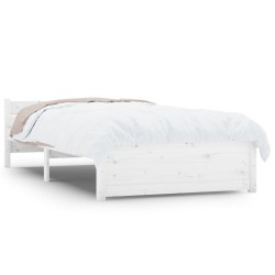 vidaXL Estructura de cama individual madera maciza blanca 90x190 cm