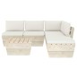 vidaXL Muebles de jardín de palets 6 piezas y cojines madera de abeto 