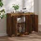vidaXL Aparador madera contrachapada color roble ahumado 92x35x75 cm vidaXL Aparador madera contrachapada color roble ahumado 92x35x75 cm