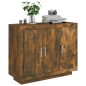 vidaXL Aparador madera contrachapada color roble ahumado 92x35x75 cm vidaXL Aparador madera contrachapada color roble ahumado 92x35x75 cm