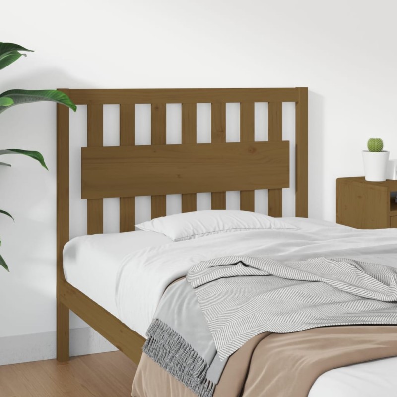 vidaXL Cabecero de cama madera maciza pino marrón miel 105,5x4x100 cm