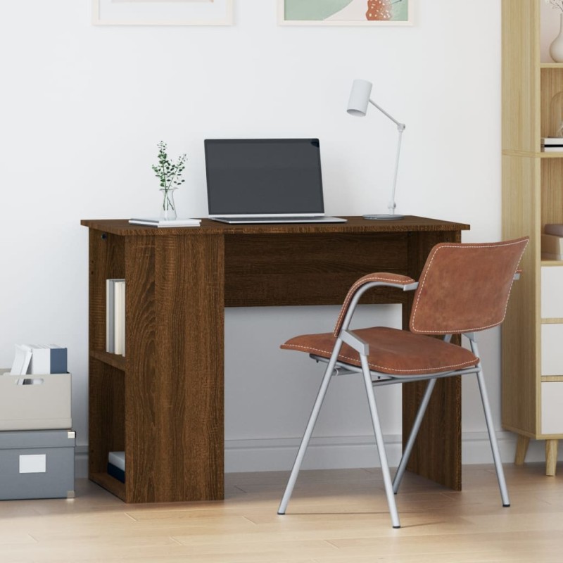 vidaXL Escritorio de madera contrachapada marrón roble 100x55x75 cm vidaXL Escritorio de madera contrachapada marrón roble 100x55x75 cm