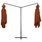 vidaXL Sombrilla doble de jardín palo de acero terracota 250x250 cm 