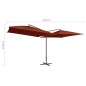 vidaXL Sombrilla doble de jardín palo de acero terracota 250x250 cm 