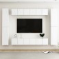 vidaXL Set de muebles de salón TV 10 pzas madera de ingeniería blanco