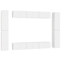 vidaXL Set de muebles de salón TV 10 pzas madera de ingeniería blanco