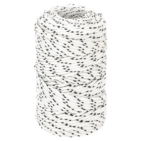 vidaXL Cuerda para barco trenzada poliéster blanco 2 mmx250 m