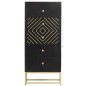 vidaXL Cajonera de madera maciza de mango negro y dorado 45x30x105 cm vidaXL Cajonera de madera maciza de mango negro y dorado 45x30x105 cm