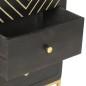 vidaXL Cajonera de madera maciza de mango negro y dorado 45x30x105 cm vidaXL Cajonera de madera maciza de mango negro y dorado 45x30x105 cm