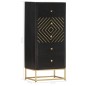 vidaXL Cajonera de madera maciza de mango negro y dorado 45x30x105 cm vidaXL Cajonera de madera maciza de mango negro y dorado 45x30x105 cm