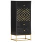 vidaXL Cajonera de madera maciza de mango negro y dorado 45x30x105 cm vidaXL Cajonera de madera maciza de mango negro y dorado 45x30x105 cm