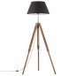 vidaXL Lámpara de trípode madera maciza de teca marrón y negro 141 cm vidaXL Lámpara de trípode madera maciza de teca marrón y negro 141 cm