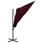 vidaXL Sombrilla voladiza con poste y luces LED burdeos 300 cm vidaXL Sombrilla voladiza con poste y luces LED burdeos 300 cm