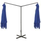 vidaXL Sombrilla doble con poste de acero azul 600x300 cm vidaXL Sombrilla doble con poste de acero azul 600x300 cm