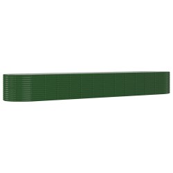 vidaXL Jardinera arriate acero recubrimiento polvo verde 554x100x68 cm