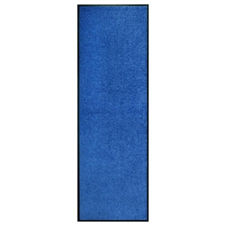 vidaXL Felpudo lavable azul 60x180 cm