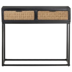vidaXL Mesa consola de madera maciza de mango 90x35x76 cm
