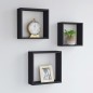 vidaXL Estantes cubo de pared 3 unidades MDF negro vidaXL Estantes cubo de pared 3 unidades MDF negro