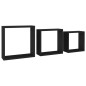 vidaXL Estantes cubo de pared 3 unidades MDF negro vidaXL Estantes cubo de pared 3 unidades MDF negro