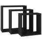 vidaXL Estantes cubo de pared 3 unidades MDF negro vidaXL Estantes cubo de pared 3 unidades MDF negro