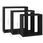 vidaXL Estantes cubo de pared 3 unidades MDF negro vidaXL Estantes cubo de pared 3 unidades MDF negro