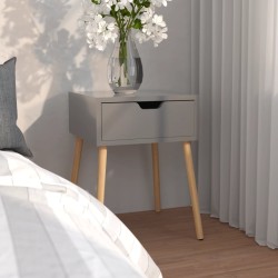 vidaXL Mesita de noche madera de ingeniería gris 40x40x56 cm