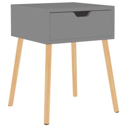 vidaXL Mesita de noche madera de ingeniería gris 40x40x56 cm