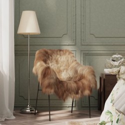 vidaXL Cubierta de asiento de piel de oveja islandesa marrón 70x110 cm