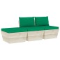 vidaXL Muebles de jardín de palets 3 pzas y cojines madera de abeto vidaXL Muebles de jardín de palets 3 pzas y cojines madera de abeto