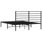vidaXL Estructura de cama con cabecero metal negro 160x200 cm