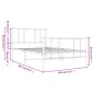 vidaXL Estructura cama metal con cabecero y pie cama blanca 100x200 cm vidaXL Estructura cama metal con cabecero y pie cama blanca 100x200 cm